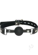 Edge Silicone Ball Gag With Adjustable Leather Strap - Black