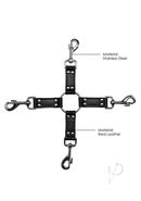 Ouch! Pain 4-way Leather Hogtie Cross - Black