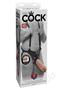 King Cock Two Dildos One Hole Hollow Strap On Suspender System 11in - Vanilla/black